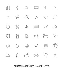 Outline web icons set