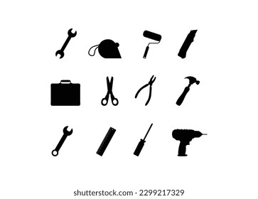 Outline web icons set - building, construction and home repair tools. Construction Icons Set on White Background. Vector illustration. Architecture Icons Set.  
