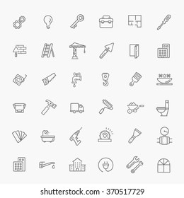 Outline web icons set - construction, home repair tools