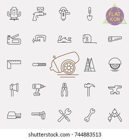 Outline web icons set - construction, home repair tools