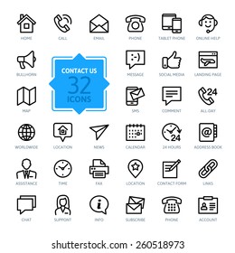 Outline web icons set - Contact us 