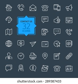 Outline web icons set - Contact us