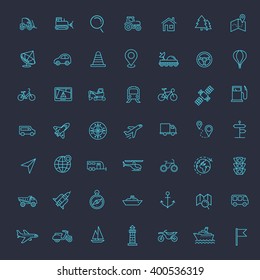 Conjunto de iconos web de esquema - navegación, ubicación, transporte