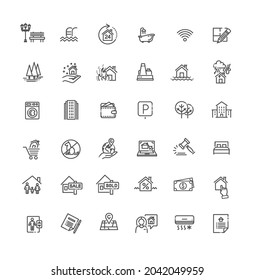 Outline web icons set - Real Estate - Vector