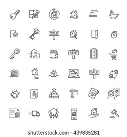 Outline web icons set - Real Estate