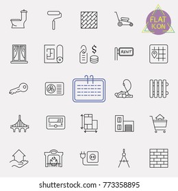 Outline web icons set - Real Estate