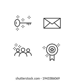 Outline web icons set Search Engine Optimization.  Simple vector illustration.