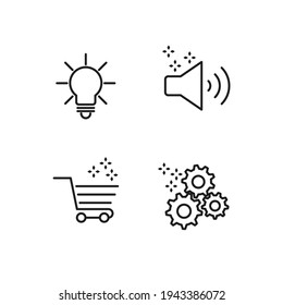Outline web icons set Search Engine Optimization.  Simple vector illustration.