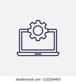 Outline web management icon illustration,vector digital sign symbol