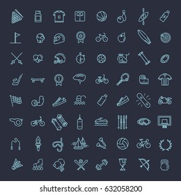 Outline web vector outline icon set - sport and fitness