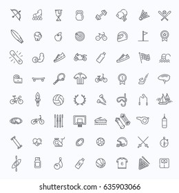 Outline web vector outline icon set - sport and fitness