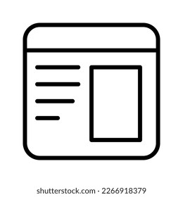 Outline website preview vector icon design