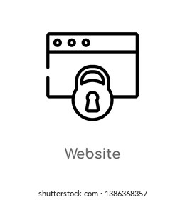 outline website vector icon. isolated black simple line element illustration from gdpr concept. editable vector stroke website icon on white background
