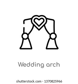 outline wedding arch vector icon. isolated black simple line element illustration from love & wedding concept. editable vector stroke wedding arch icon on white background