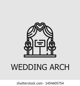Outline wedding arch vector icon. Wedding arch illustration for web, mobile apps, design. Wedding arch vector symbol.