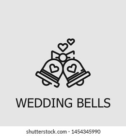 Outline wedding bells vector icon. Wedding bells illustration for web, mobile apps, design. Wedding bells vector symbol.