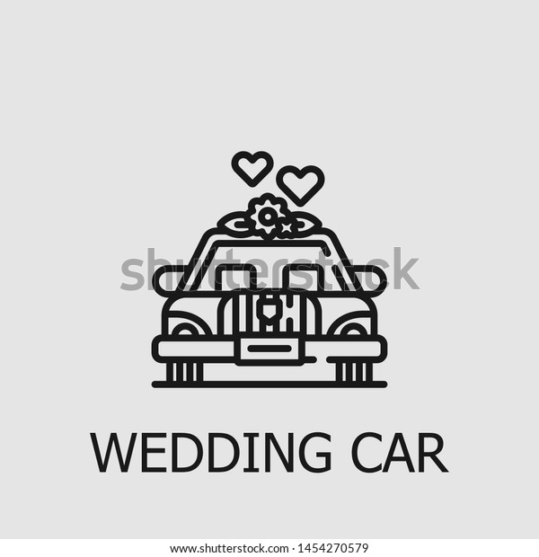 Outline wedding\
car vector icon. Wedding car illustration for web, mobile apps,\
design. Wedding car vector\
symbol.