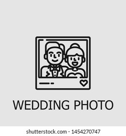 Outline wedding photo vector icon. Wedding photo illustration for web, mobile apps, design. Wedding photo vector symbol.