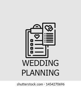 Outline wedding planning vector icon. Wedding planning illustration for web, mobile apps, design. Wedding planning vector symbol.