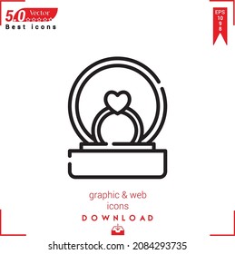 Outline wedding-ring Icon. wedding-ring icon vector isolated on white background. Graphic design, material-design, Best sellers icons, mobile application, UI UX design, EPS 10 format vector