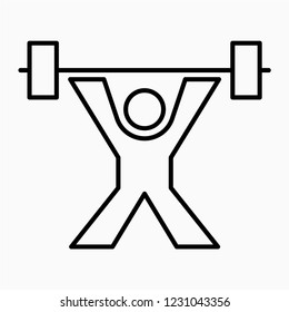 Outline weightlifting vector icon