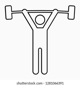 Outline weightlifting vector icon