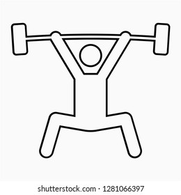 Outline weightlifting vector icon