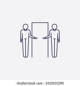 Outline welcome icon illustration. isolated vector sign symbol