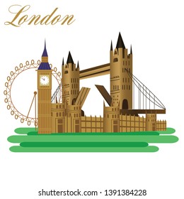 Outline Welcome to London England. Vector Illustration. Business Travel and Tourism Concept with Modern Architecture. London Cityscape with Landmarks.