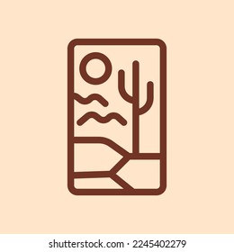 Outline western cactus logo design