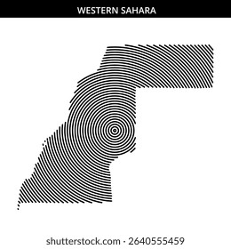 Outline of Western Sahara filled with spiral patterns