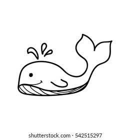 Outline Whale Doodle
Vector Cute Illustration