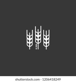 Outline Wheat Icon isolated on grey background. Modern simple flat symbol for web site design, logo, app, UI. Editable stroke. Vector illustration