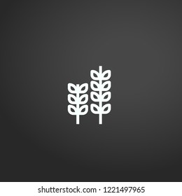 Outline Wheat Icon isolated on grey background. Modern simple flat symbol for web site design, logo, app, UI. Editable stroke. Vector illustration. Eps10