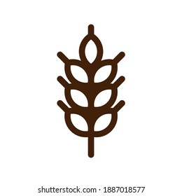 Outline wheat icon or wheat symbol. Barley spike or corn ear. Bakery, bread or agriculture logo concept. Line grain sign. Vector illustration