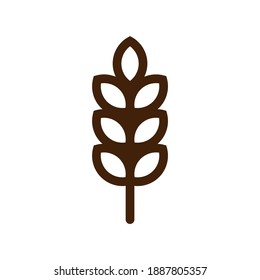 Outline wheat icon or wheat symbol. Barley spike or corn ear. Bakery, bread or agriculture logo concept. Line grain sign. Vector illustration