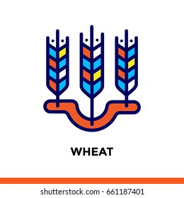 Outline WHEAT icon. Vector pictogram suitable for print, website and presentation