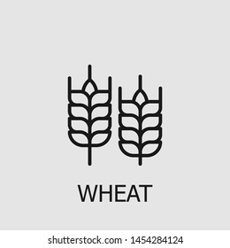 Outline wheat vector icon. Wheat illustration for web, mobile apps, design. Wheat vector symbol.