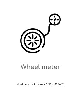 outline wheel meter vector icon. isolated black simple line element illustration from measurement concept. editable vector stroke wheel meter icon on white background