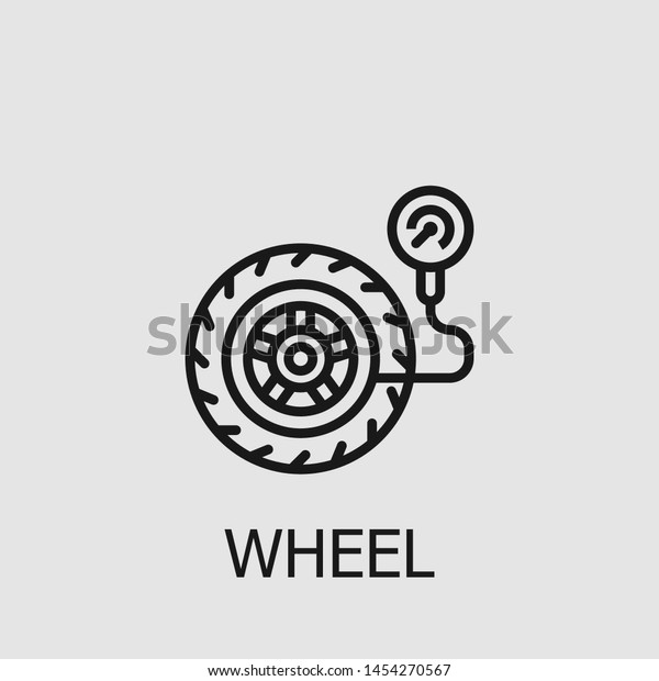 Outline wheel vector icon. Wheel\
illustration for web, mobile apps, design. Wheel vector\
symbol.