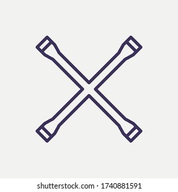 Outline wheel wrench icon.wheel wrench vector illustration. Symbol for web and mobile