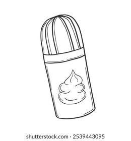 Boceto dibujado a mano de la botella de nata batida en Vector