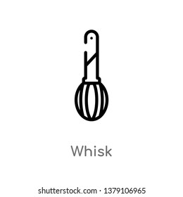 outline whisk vector icon. isolated black simple line element illustration from gastronomy concept. editable vector stroke whisk icon on white background