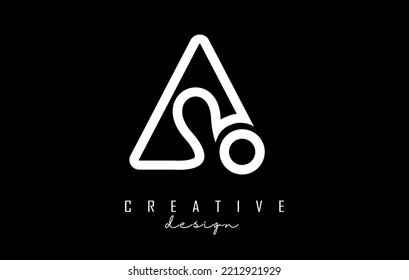 Outline white letter A logo with a minimalist and gradient design. Vector Illustration with geometric design. Creative icon with letter.