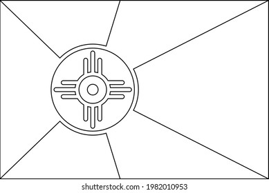 outline of wichita flag. vector illustration
