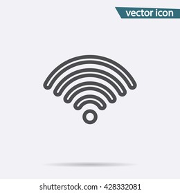 Outline Wifi  icon vector. Flat wireless symbol isolated on white background. Trendy internet concept. Modern sign for web site button, mobile app, ui design. Logo illustration.