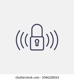 Outline wifi lock icon illustration vector symbol