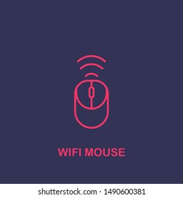 Outline wifi mouse icon.wifi mouse vector illustration. Symbol for web and mobile
