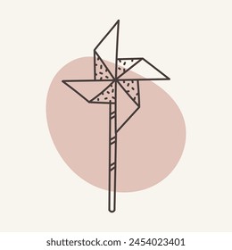 Outline windmill icon. Vector hand drawn illustration design.