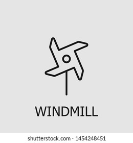 Outline windmill vector icon. Windmill illustration for web, mobile apps, design. Windmill vector symbol.